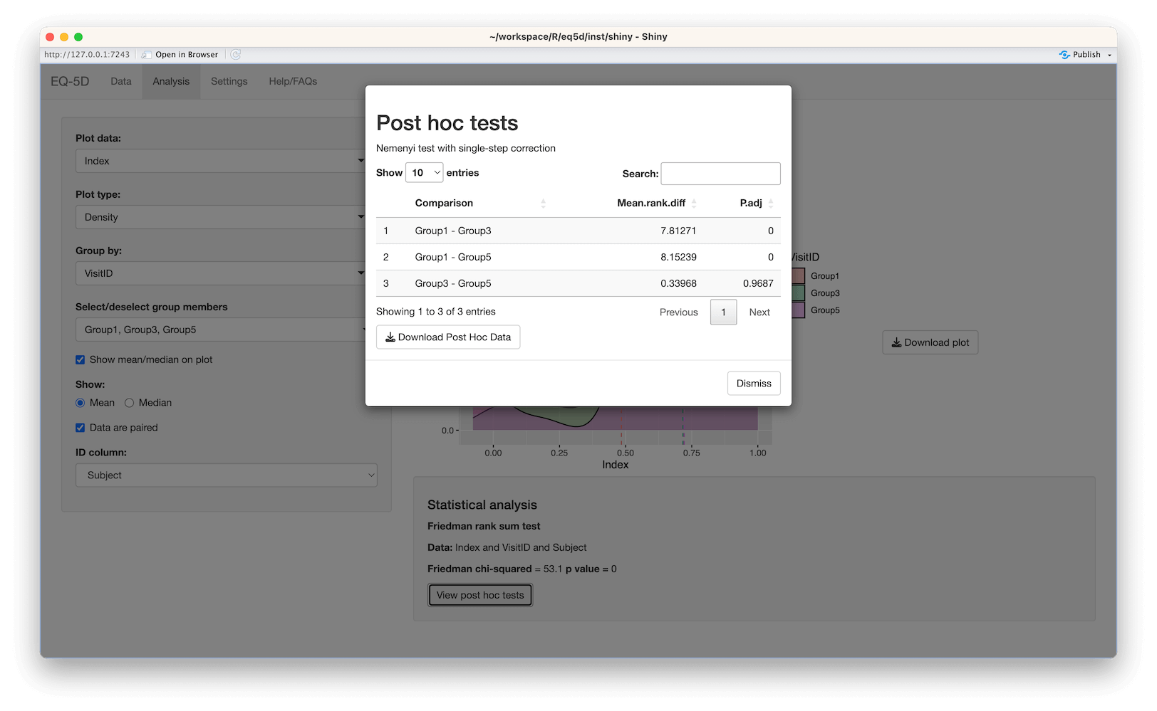 Shiny EQ-5Dapp posthoc stats plotscreenshot