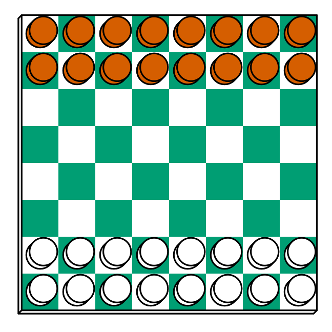 Starting position for Dan Troyka's abstract gameBreakthrough