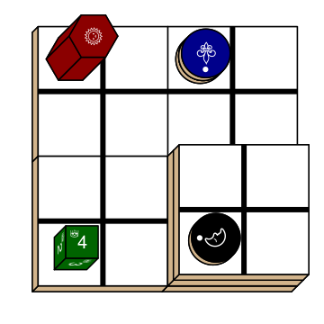 Piecepack diagram in an obliqueprojection